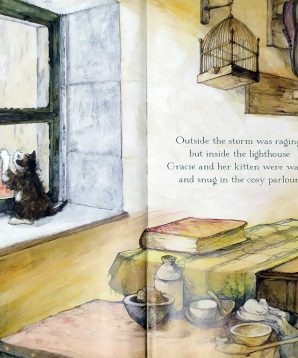 Alternative view of Gracie the lighthouse cat