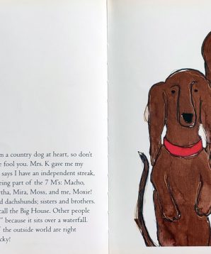 Alternative view of Moxie: the dachshund of Fallingwater