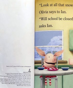 Alternative view of Olivia and the snow day