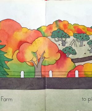 Alternative view of Apples and pumpkins