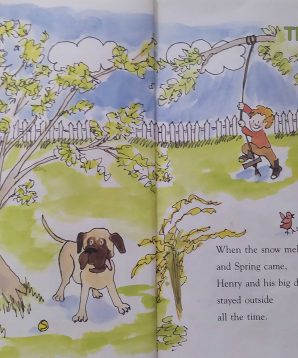 Alternative view of Henry and Mudge in puddle trouble