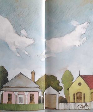 Alternative view of Clancy and Millie and the very fine house