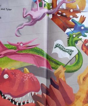 Alternative view of Dino-basketball