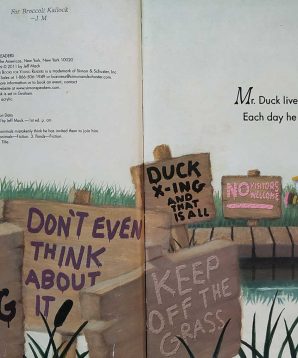 Alternative view of Mr Duck means business